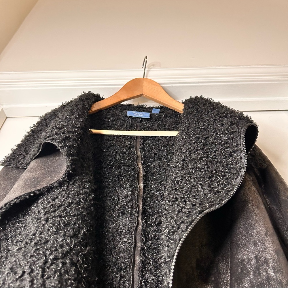 Vera Wang Black Textured Moto Jacket - Size M - Picture 6 of 16